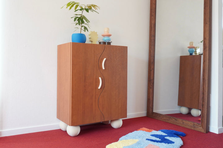 wave door cabinet - cherry