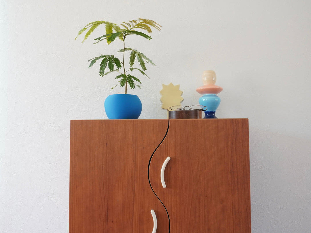 wave door cabinet - cherry