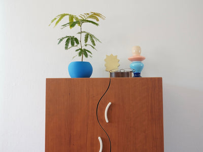 wave door cabinet - cherry