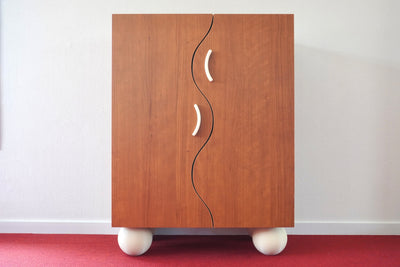 wave door cabinet - cherry