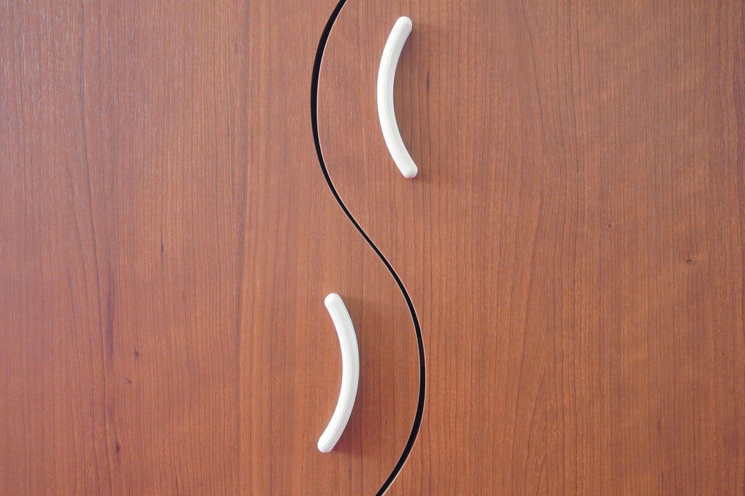 wave door cabinet - cherry
