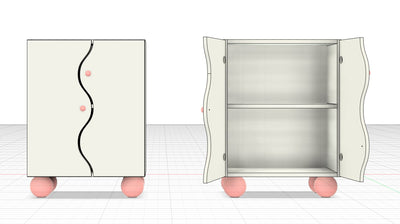 wave door cabinet