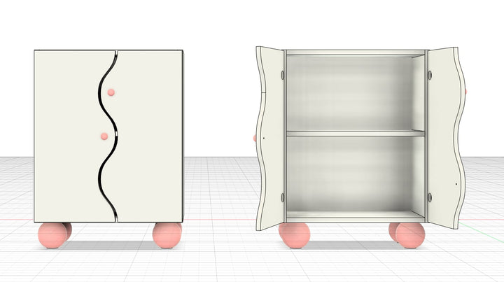 wave door cabinet